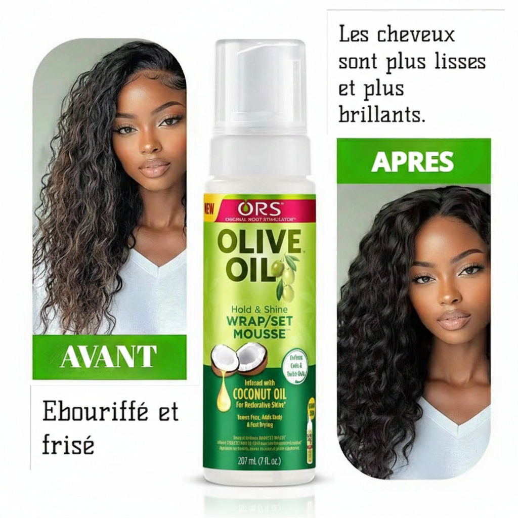 Mousse Coiffante bio à l'huile d'olive  et coco naturelle pour cheveux